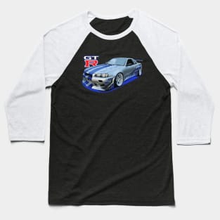 KV2 Athlete Silver JDM CAR R34 bnr34 V-SPEC v-spec II paul walker Baseball T-Shirt